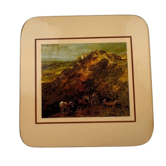 Vintage John Constable 6 English Art Print Coasters Mats Square 4" Cork-Backed - Picture 5 of 12
